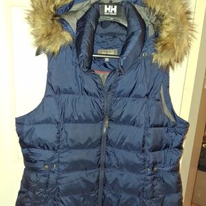 Denver hayes vest with detachable hood navy blue color
